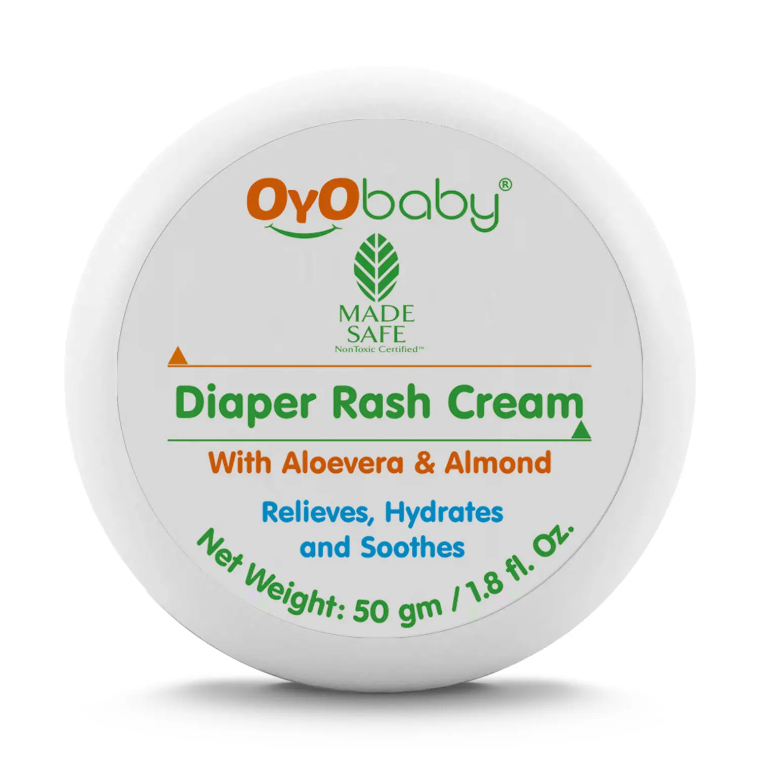 Oyo Baby Diaper Rash Cream | Treats and Prevents Diaper Rash| Best for sensitive skin & Redness | with Aloe Vera & Almond Extracts (50gm)