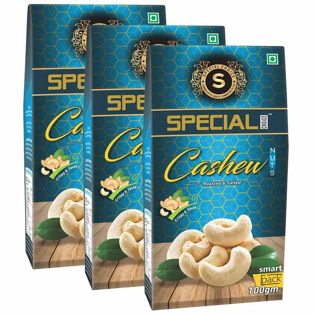 Special Choice Cashew Nuts,  Roasted & Salted (Pack of 3)  100 g