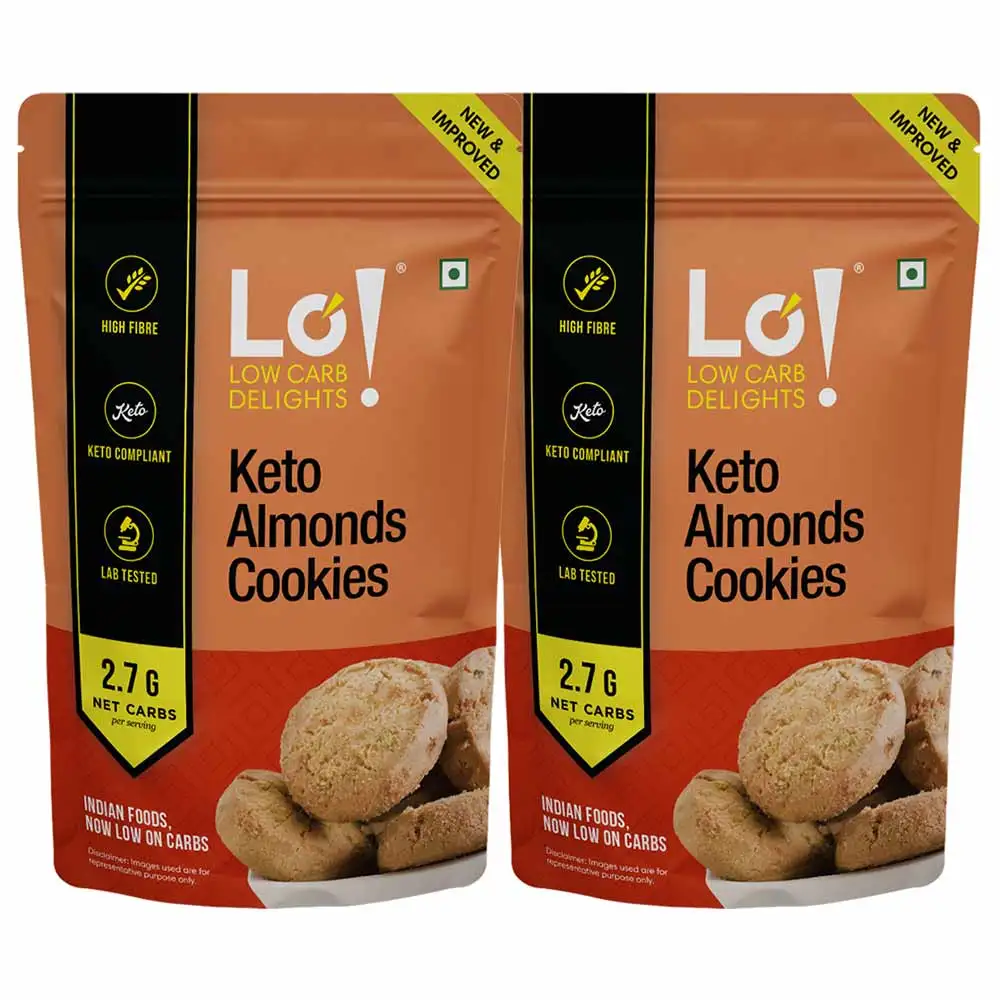 Lo! Foods Keto Cookie,  Almonds (Pack of 2)  200 g