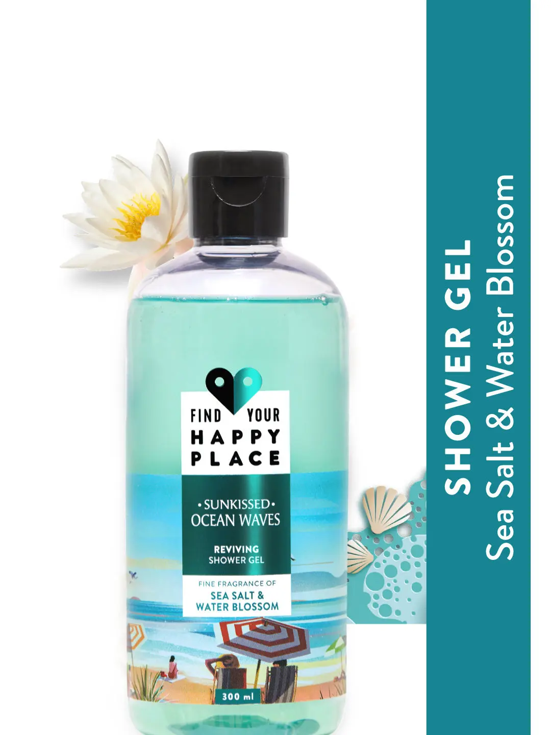 Find Your Happy Place - Sunkissed Ocean Waves Shower Gel Sea Salt & Water Blossom Sulfate-free 300ml