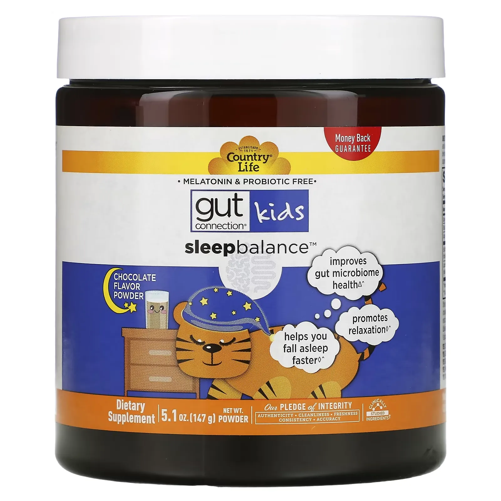 Gut Connection Kids, Sleep Balance, Chocolate Flavor Powder, 5.1 oz (147 g)