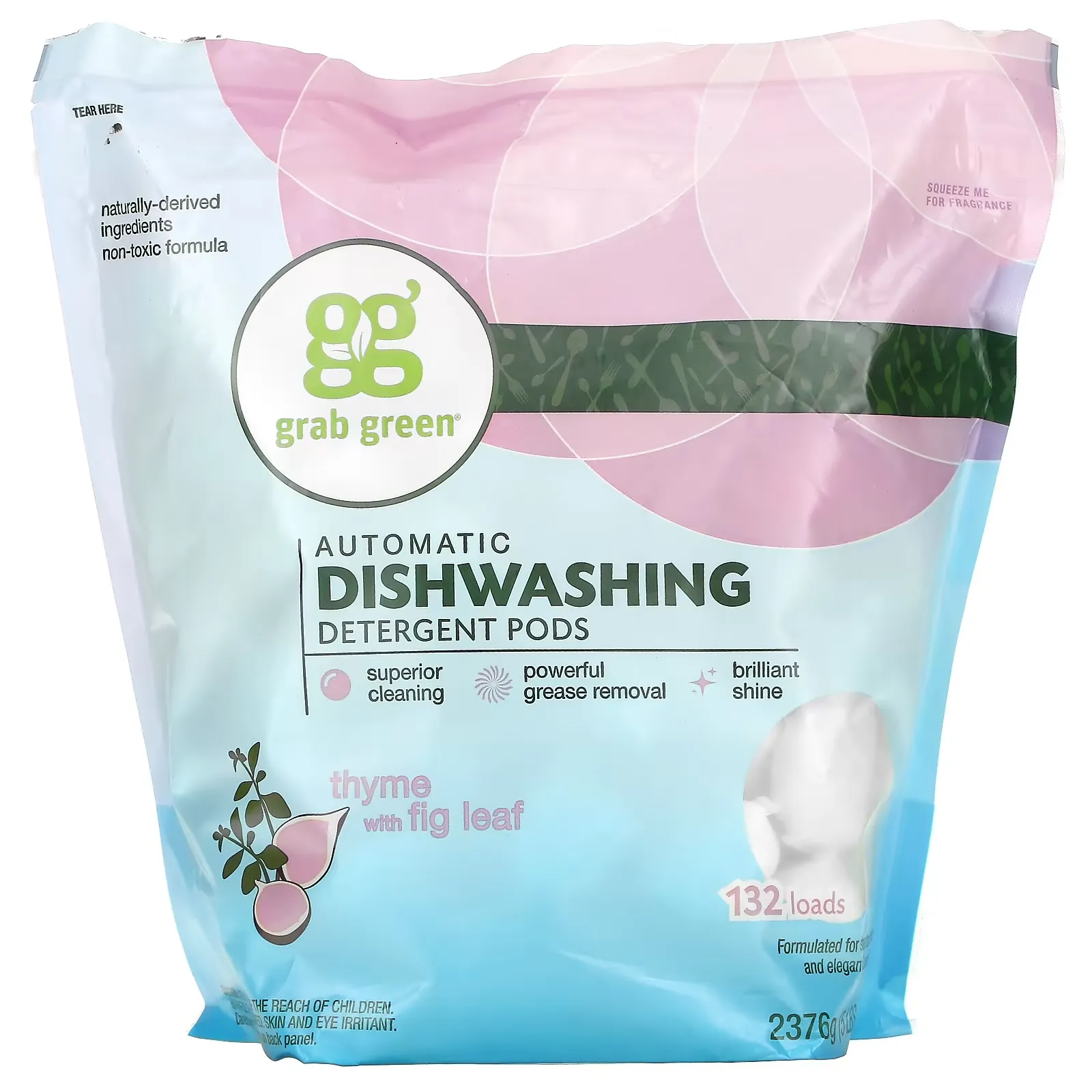 Automatic Dishwashing Detergent Pods, Thyme with Fig Leaf, 132 Loads, 5 lbs 4 oz (2376 g)