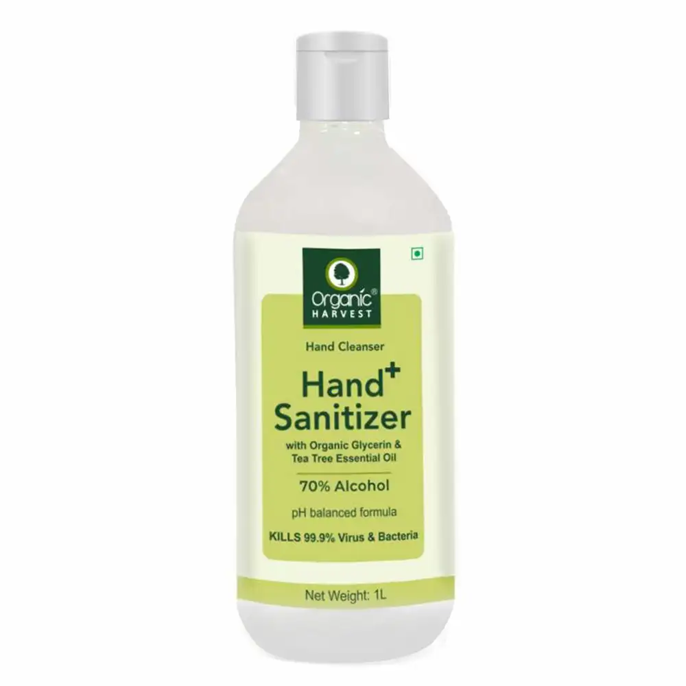 Organic Harvest Hand Cleanser & Sanitizer,  Fragrance Free  1 L  Kills 99.9% Virus & Bacteria