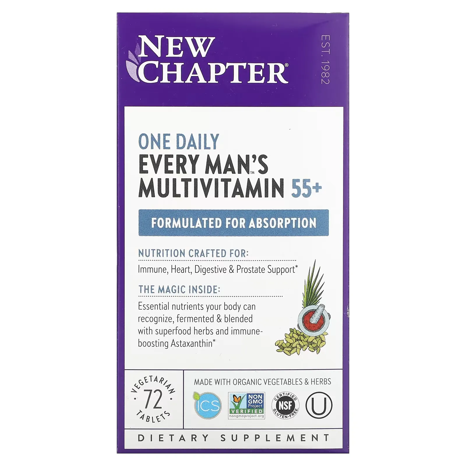 Every Man's One Daily 55+ Multivitamin, 72 Vegetarian Tablets