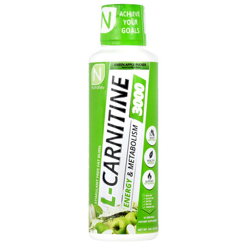 NutraKey L-Carnitine 3000, Green Apple Pucker, 16 FL OZ