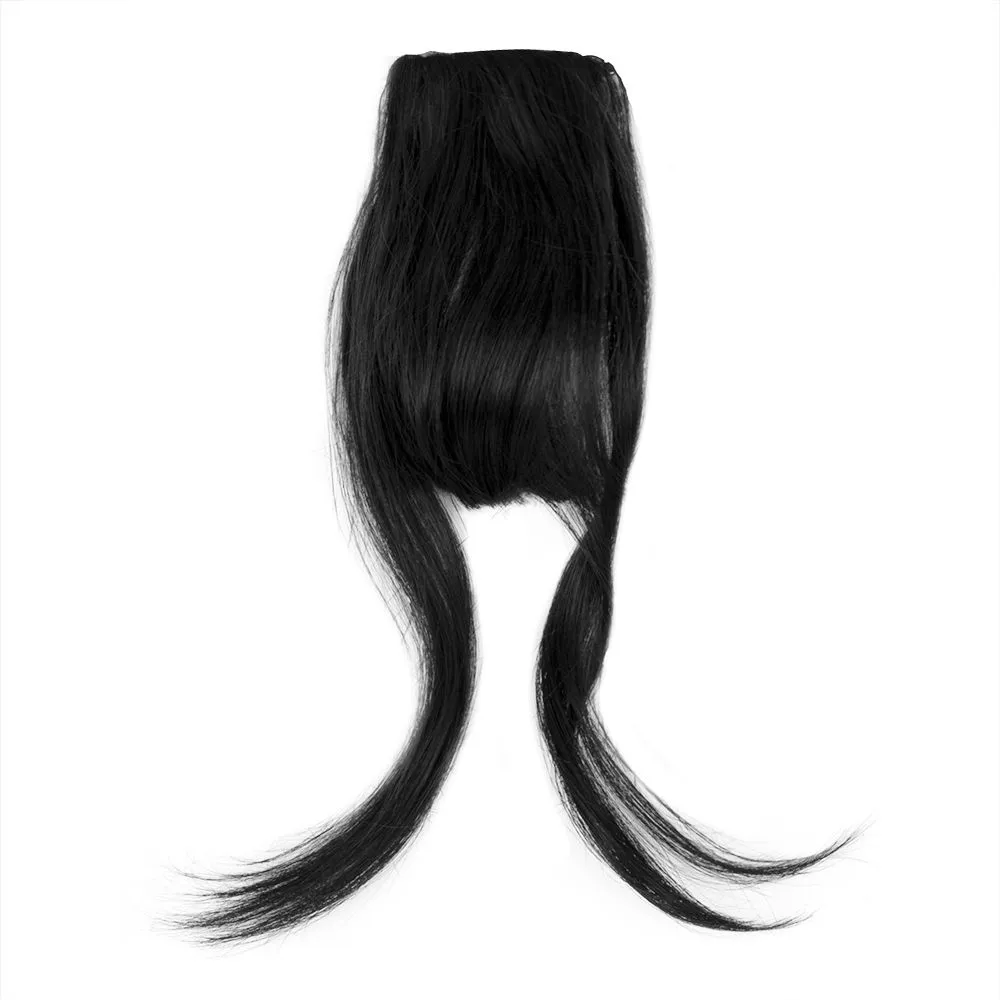 Streak Street Natural Black Wispy Clip-In Bangs