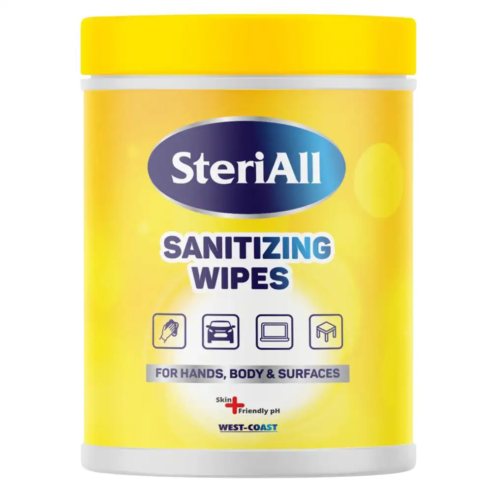 West Coast SteriAll Sanitizing Disinfectant Wipes,  Fragrance Free  50 Piece(s)/Pack  for Hands Body & Surfaces