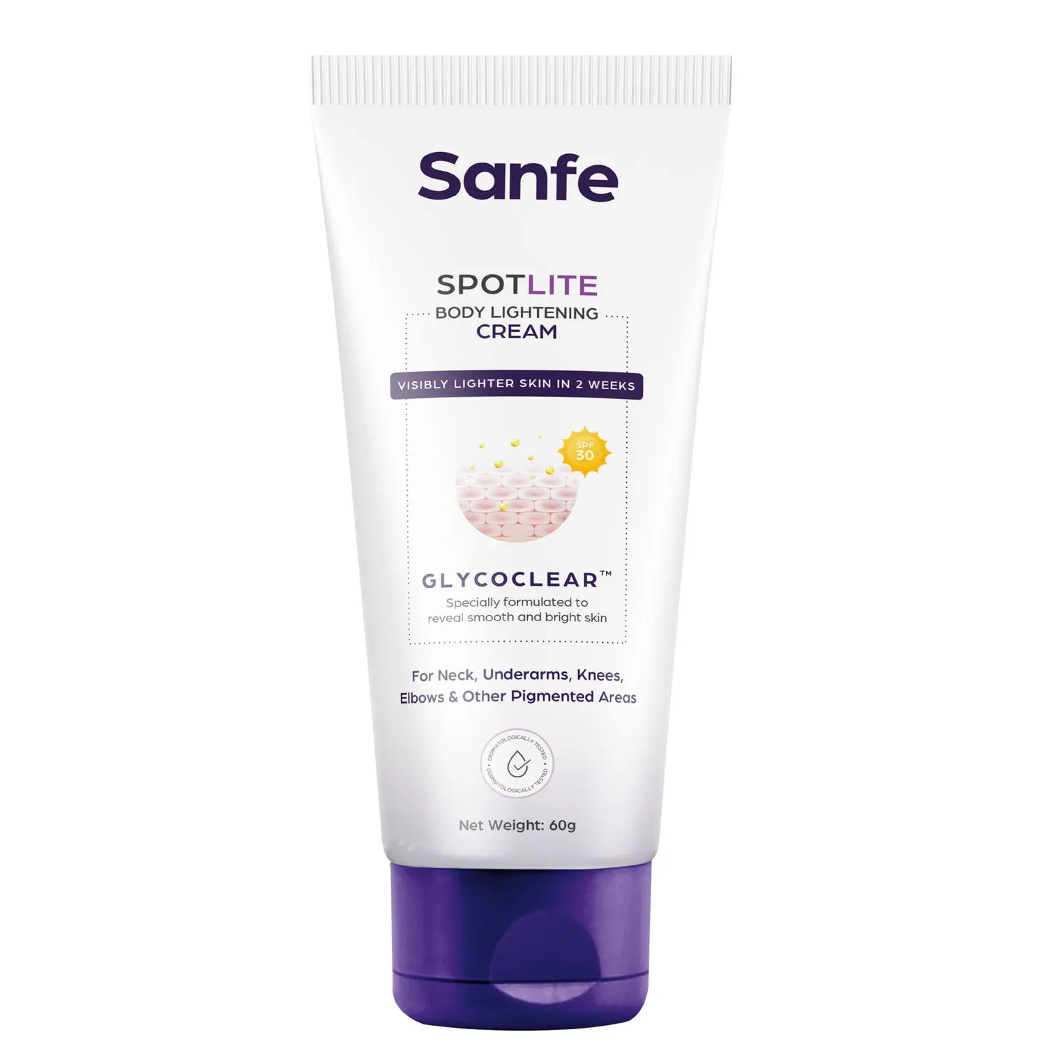 Sanfe spotlite Cream For Dark Neck, Joints & Skinfolds| Lactic Acid, Retinol 