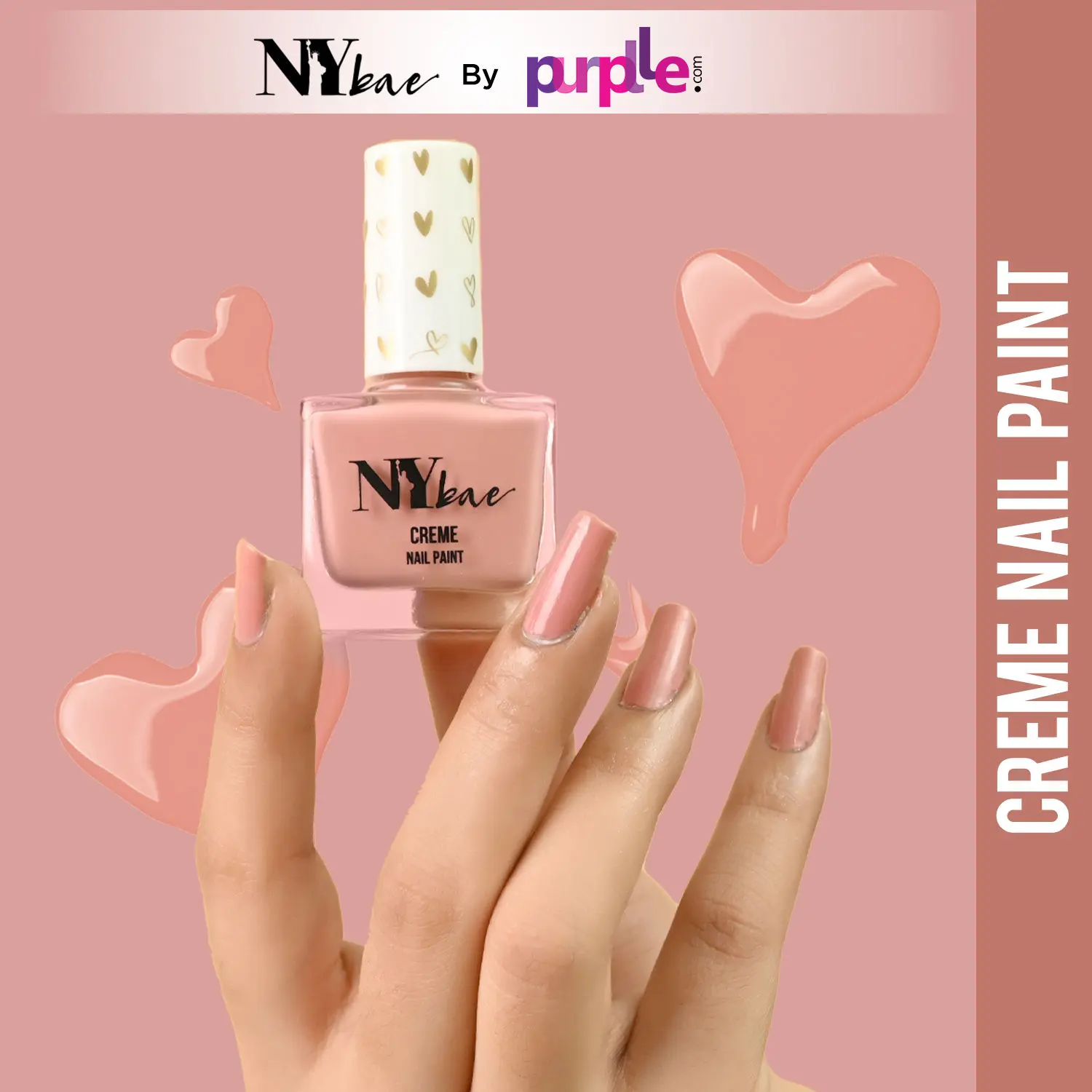 NY Bae Creme Nail Paint - Pale Ivory 32 (10 ml) | Nude | Rich Pigment | Chip-proof | Full Coverage | Travel Friendly | Vegan