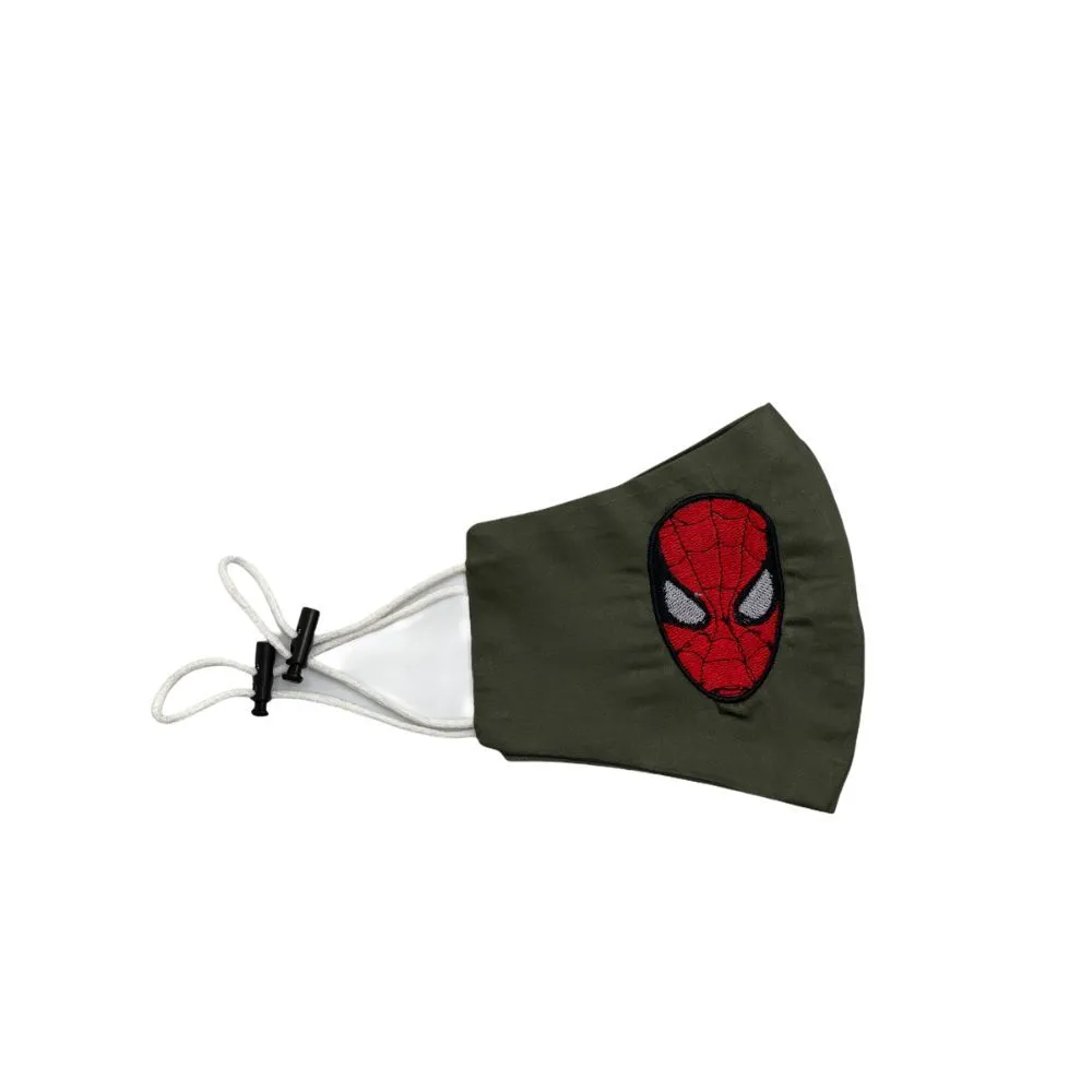 The Tie Hub Spider-man Green Embroidered Mask