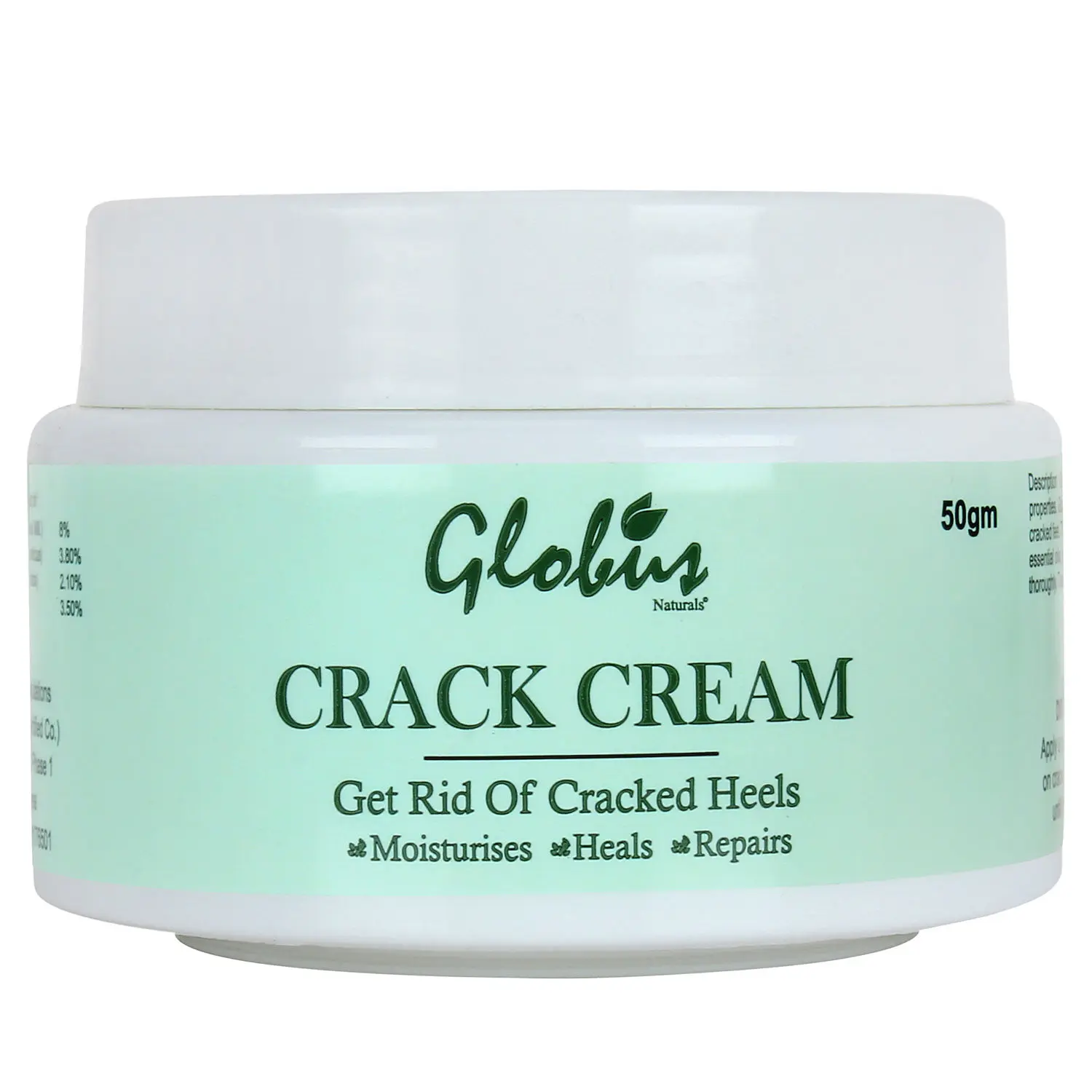 Globus Naturals Crack Cream For Dry Cracked Heels & Feet (50 g)