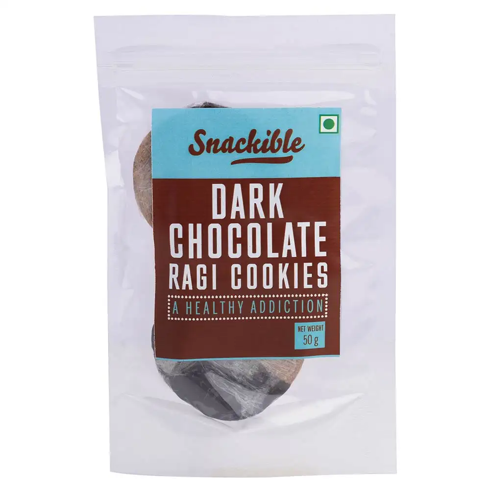 Snackible Dark Chocolate Ragi Cookies,  Unflavoured  50 g