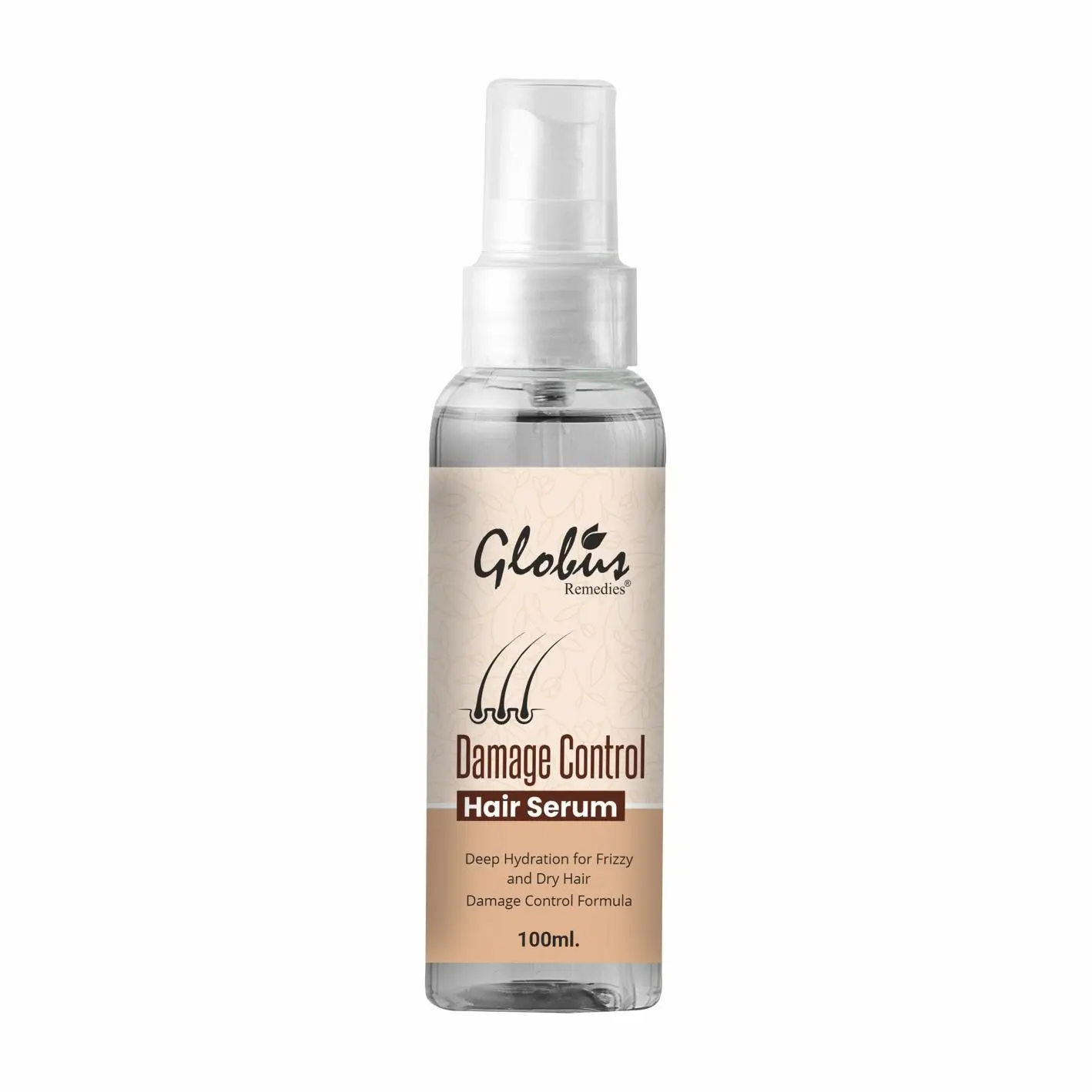 Globus Remedies Damage Control Hair Serum, For Frizzy Hair, Smoothens Rough Ends, Adds Instant Shine,100ml