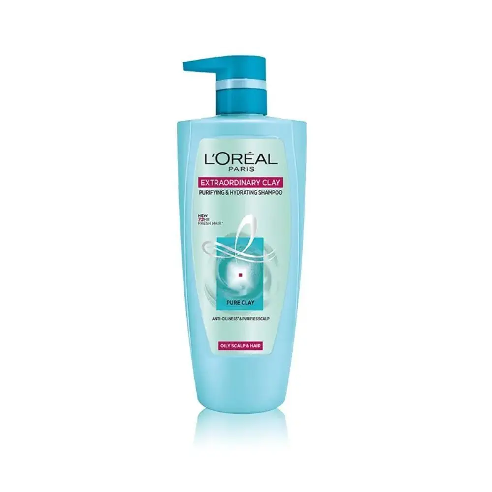 L'Oreal Paris Purifying and Hydrating Shampoo, Rebalancing & Hydrating, For Oily Roots & Dry Ends, Extraordinary Clay, 704 ml