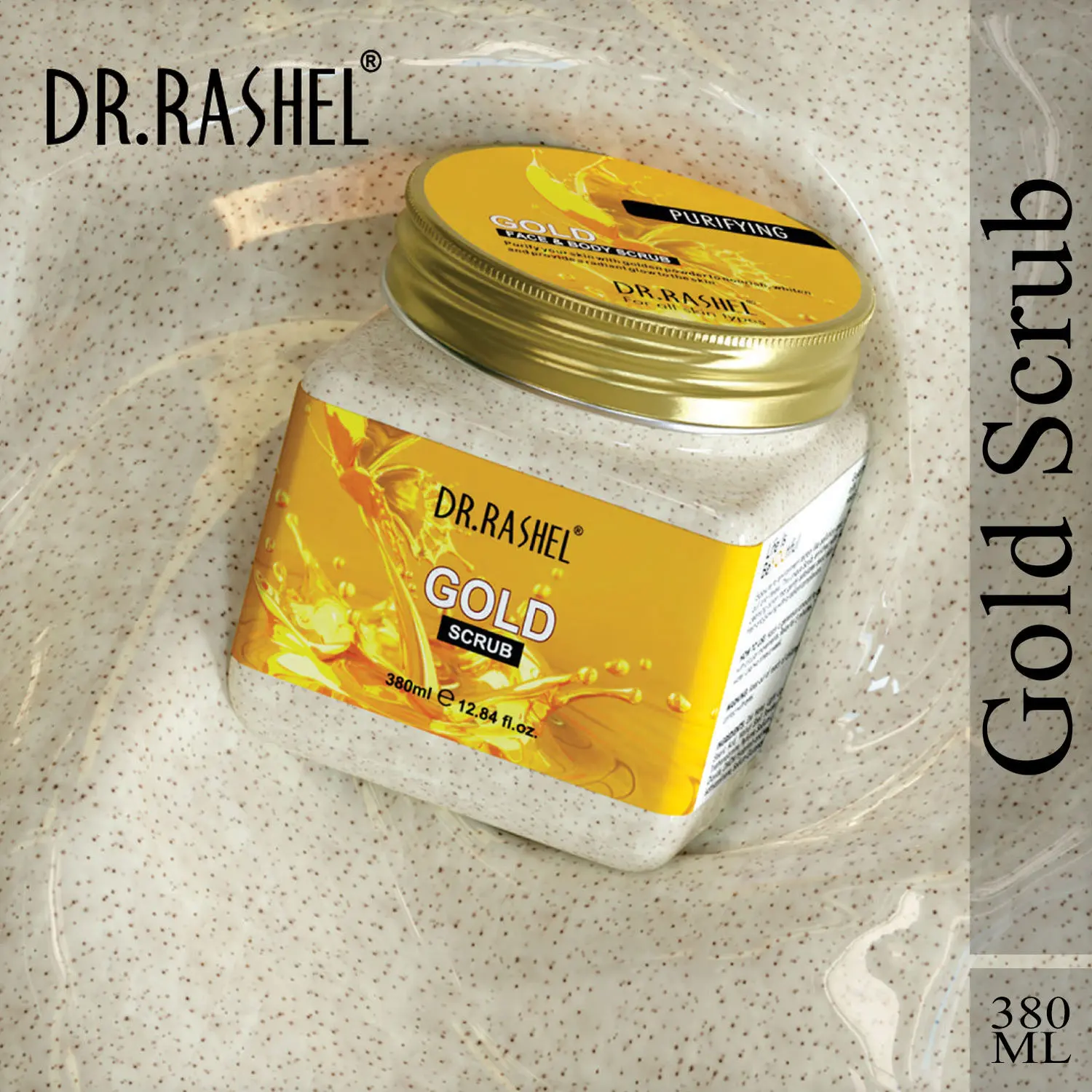 Dr.Rashel Purifying Gold Face And Body Scrub For All Skin Types (380 ml)