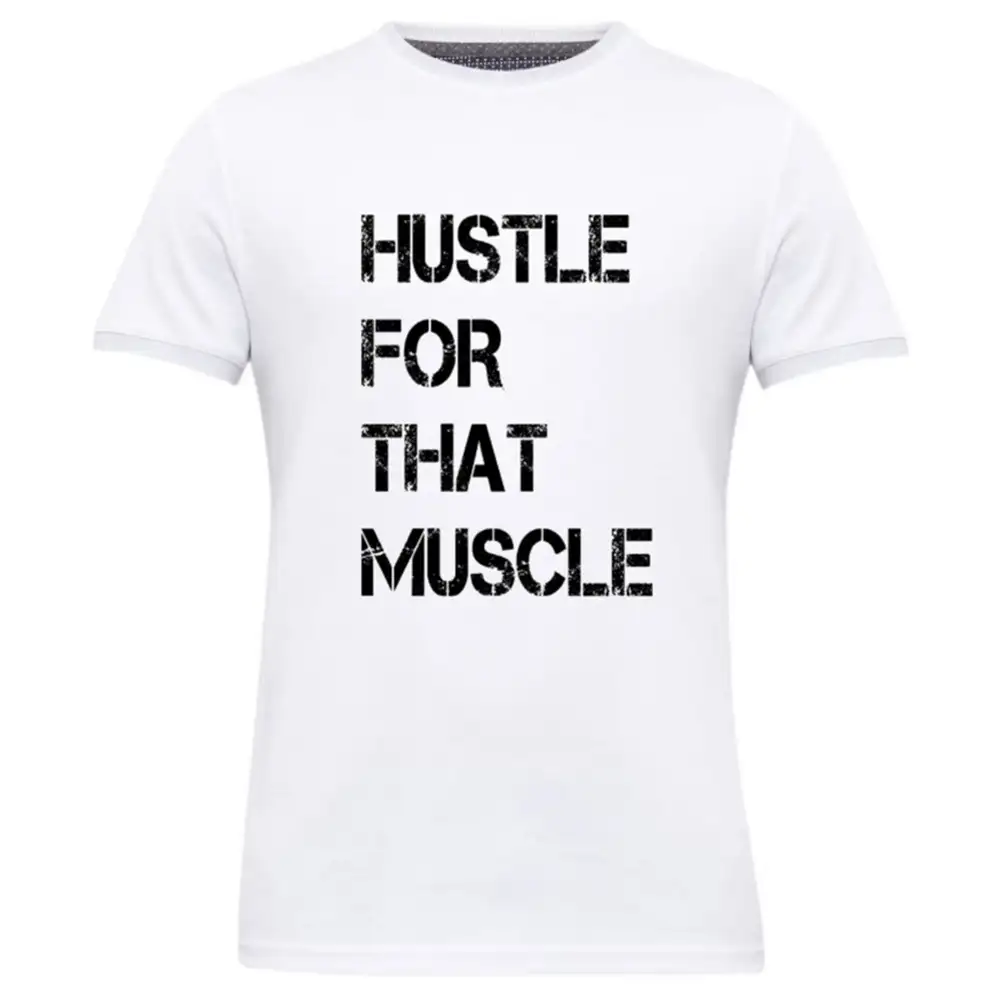 Gym Brute Hustle T Shirt,  White  Medium