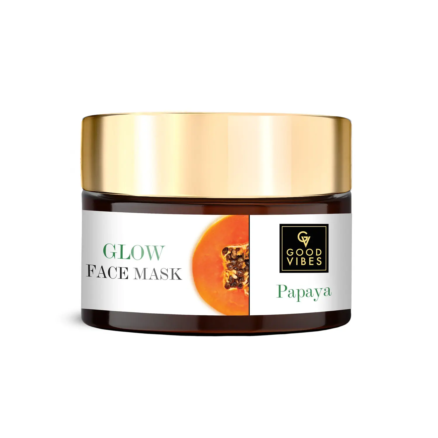 Good Vibes Papaya Glow Face Mask | Brightening Lightens Scars | With Basil | No Parabens No Sulphates No Mineral Oil No Animal Testing (50 g)