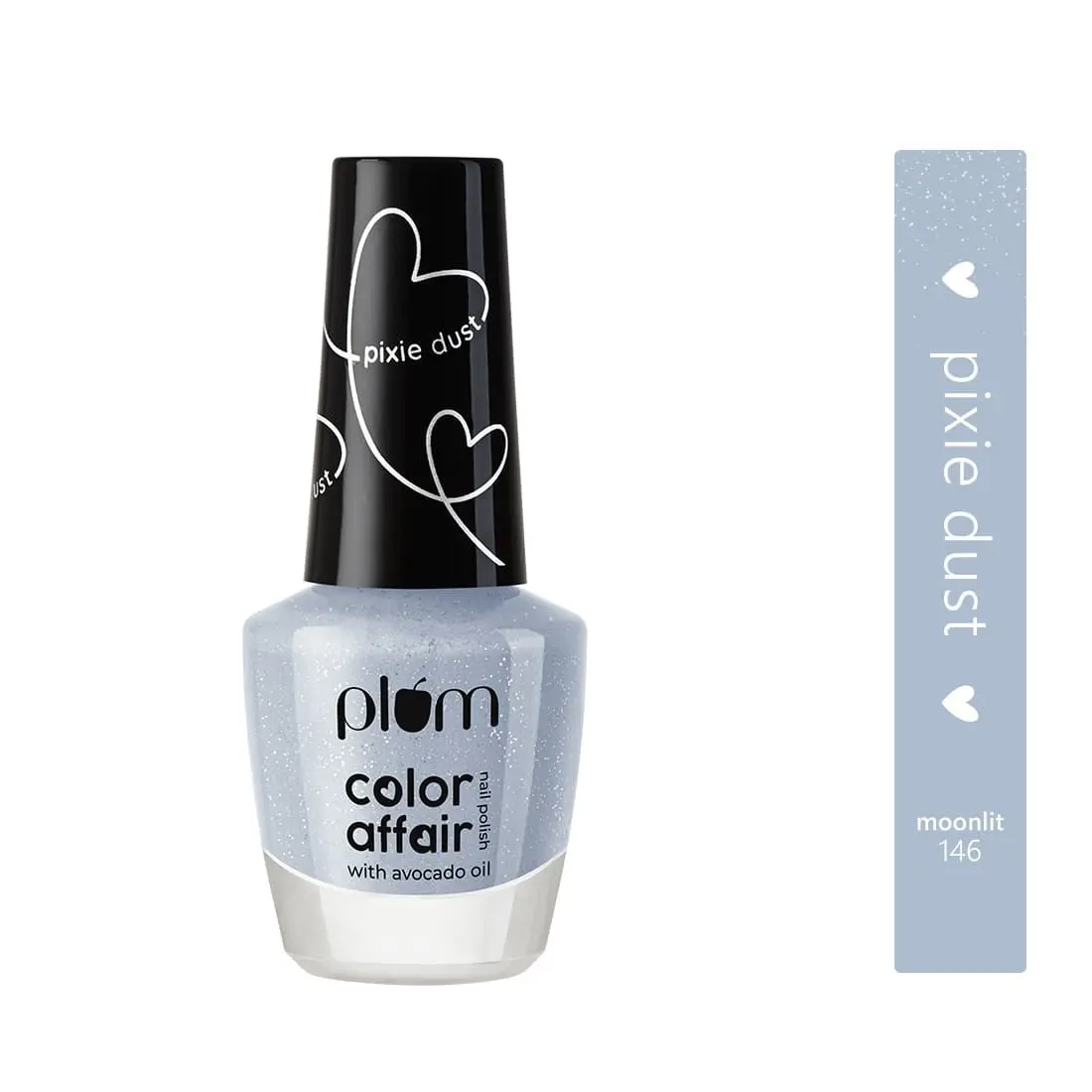 Plum Color Affair Nail Polish Pixie Dust Collection - Moonlit 146 | Silver Glitter Finish | 7-Free Formula | 100% Vegan & Cruelty Free