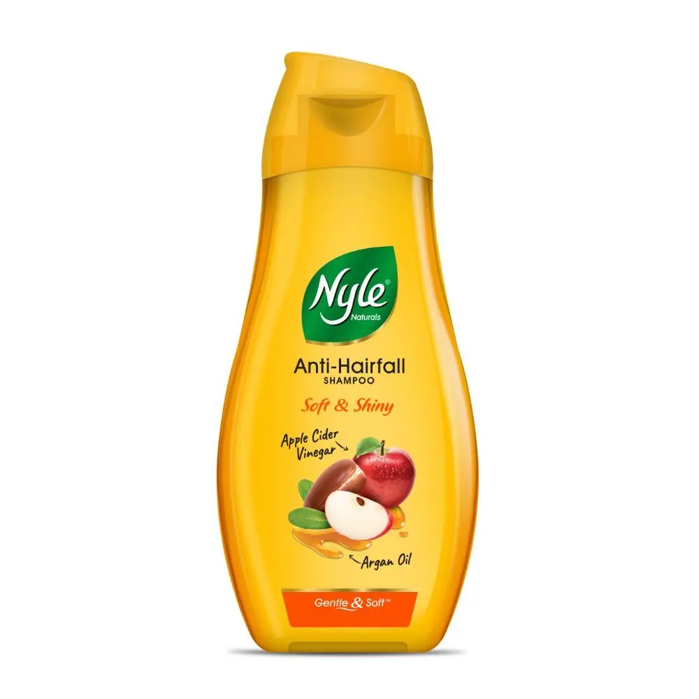 Nyle Naturals Soft and Shiny Anti Hairfall Shampoo, With Goodnes Of Apple Cider Vineger And Argan Oil, 180 ML