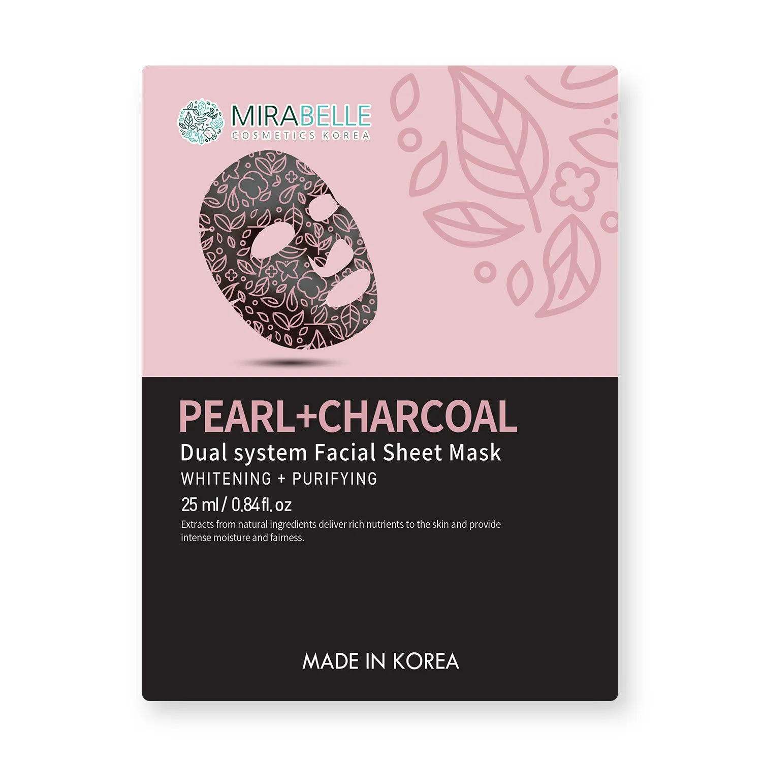 Mirabelle Pearl + Charcoal Dual System Facial Sheet Mask