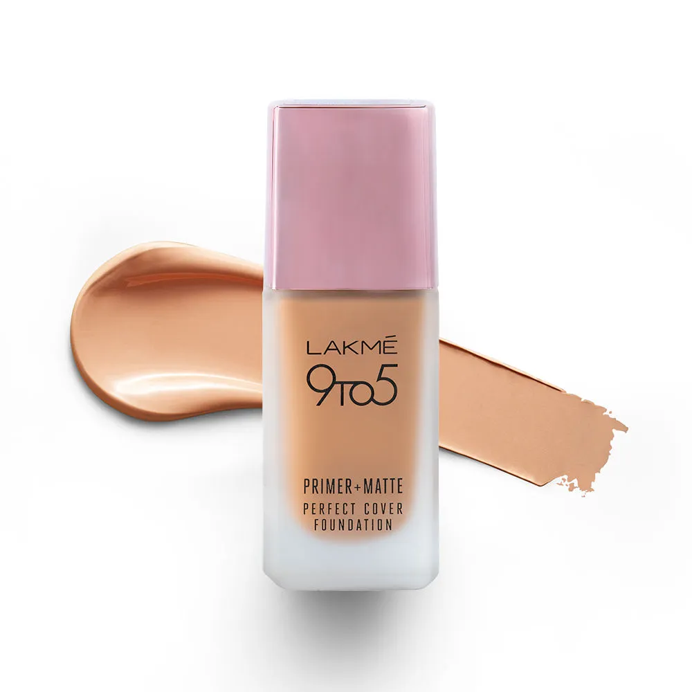 Lakme 9 To 5 Primer + Matte Perfect Cover Foundation - W160 Warm Sand