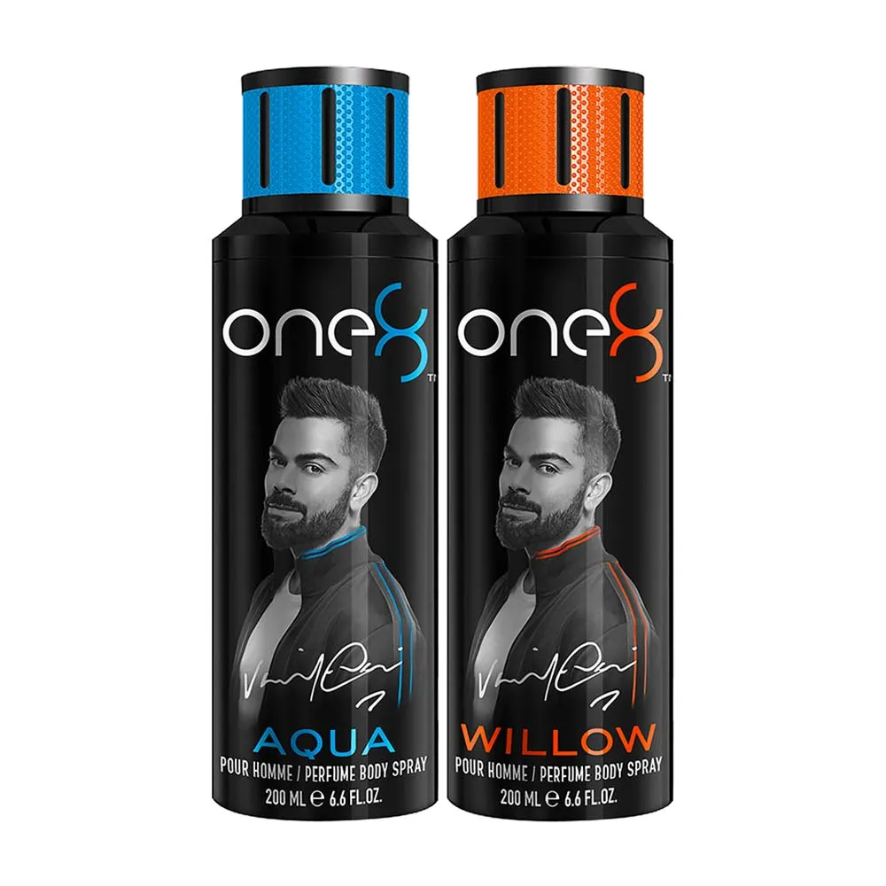 One8 by Virat Kohli Deo Pack of 2 (Aqua & Willow) Deodorant Spray - For Men