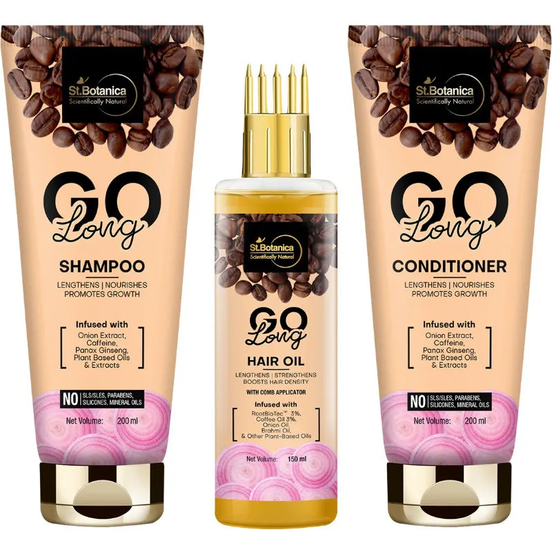 St.Botanica Go Long Onion Hair Conditioner + Shampoo + Hair Oil With Comb Applicator