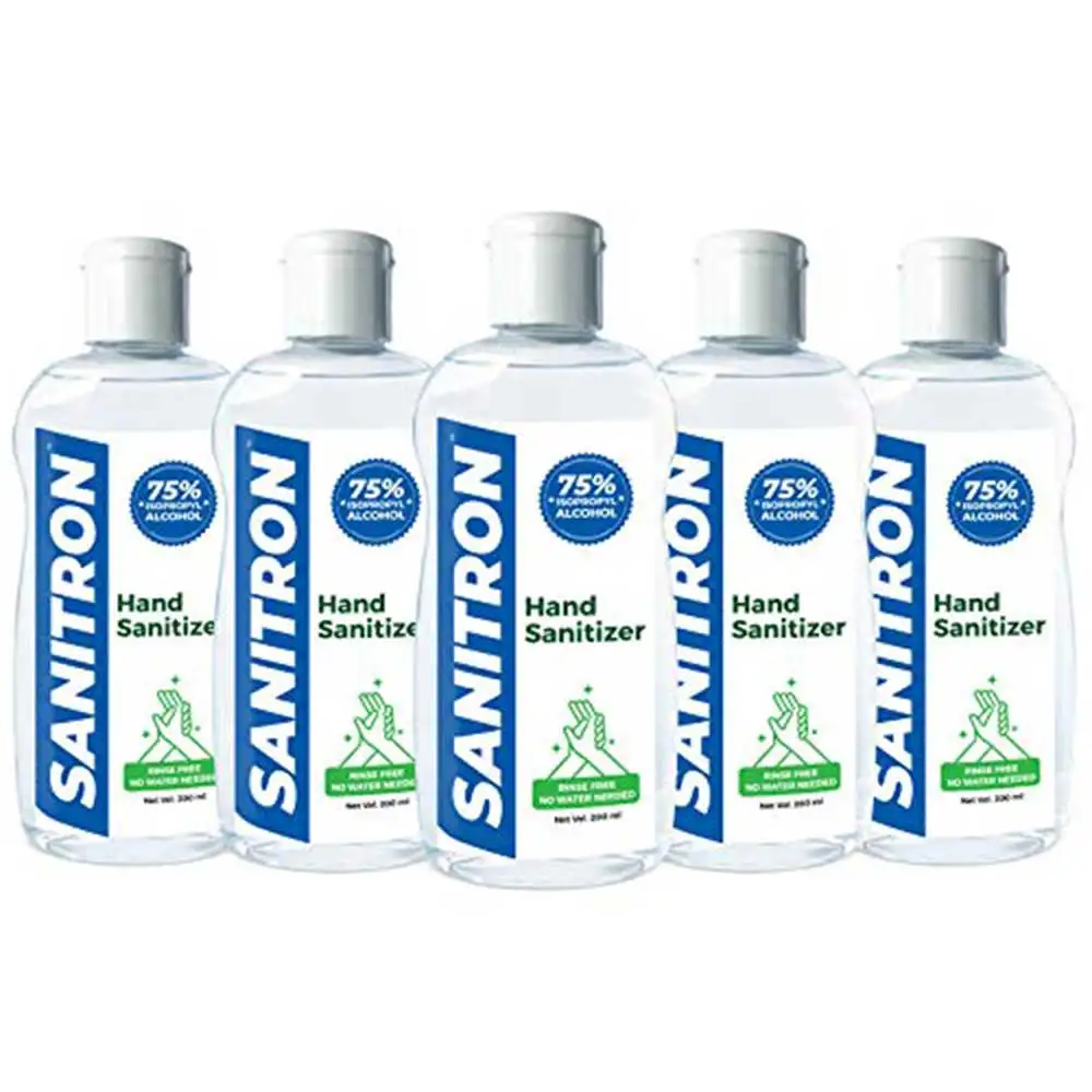 Sanitron Hand Sanitizer,  Fragrance free  5 Piece(s)/Pack  75% Isopropyl alcohol (IPA)