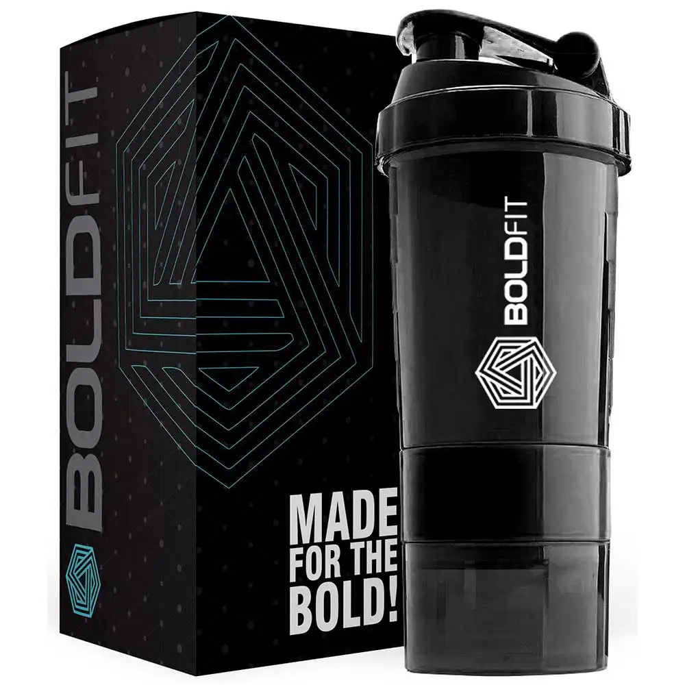 Boldfit Gym Spider Shaker Bottle,  Black  500 ml