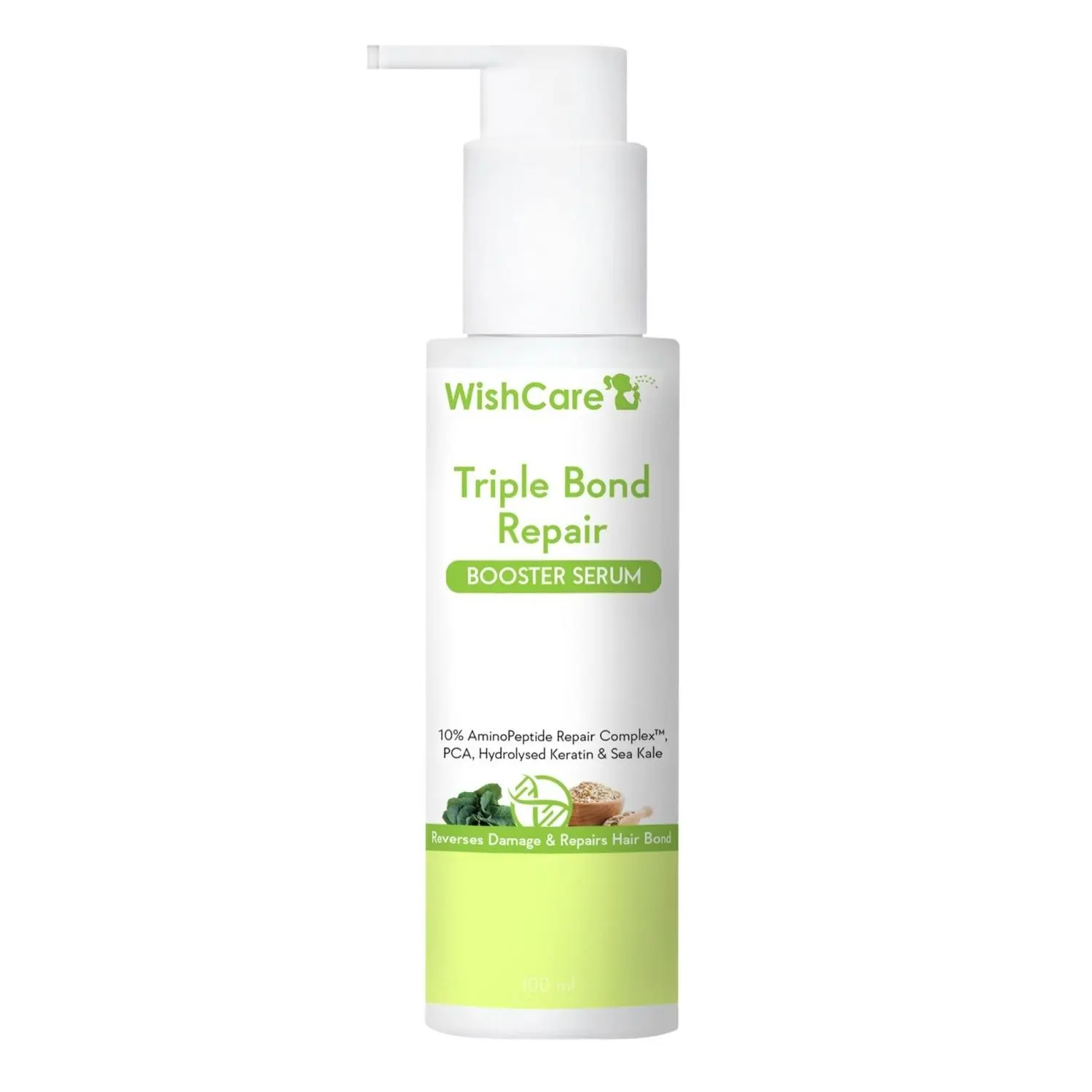 WishCare Triple Bond Repair Booster Serum - 10% AminoPeptide Complex - Repairs Damaged & Frizzy Hair 100 ml