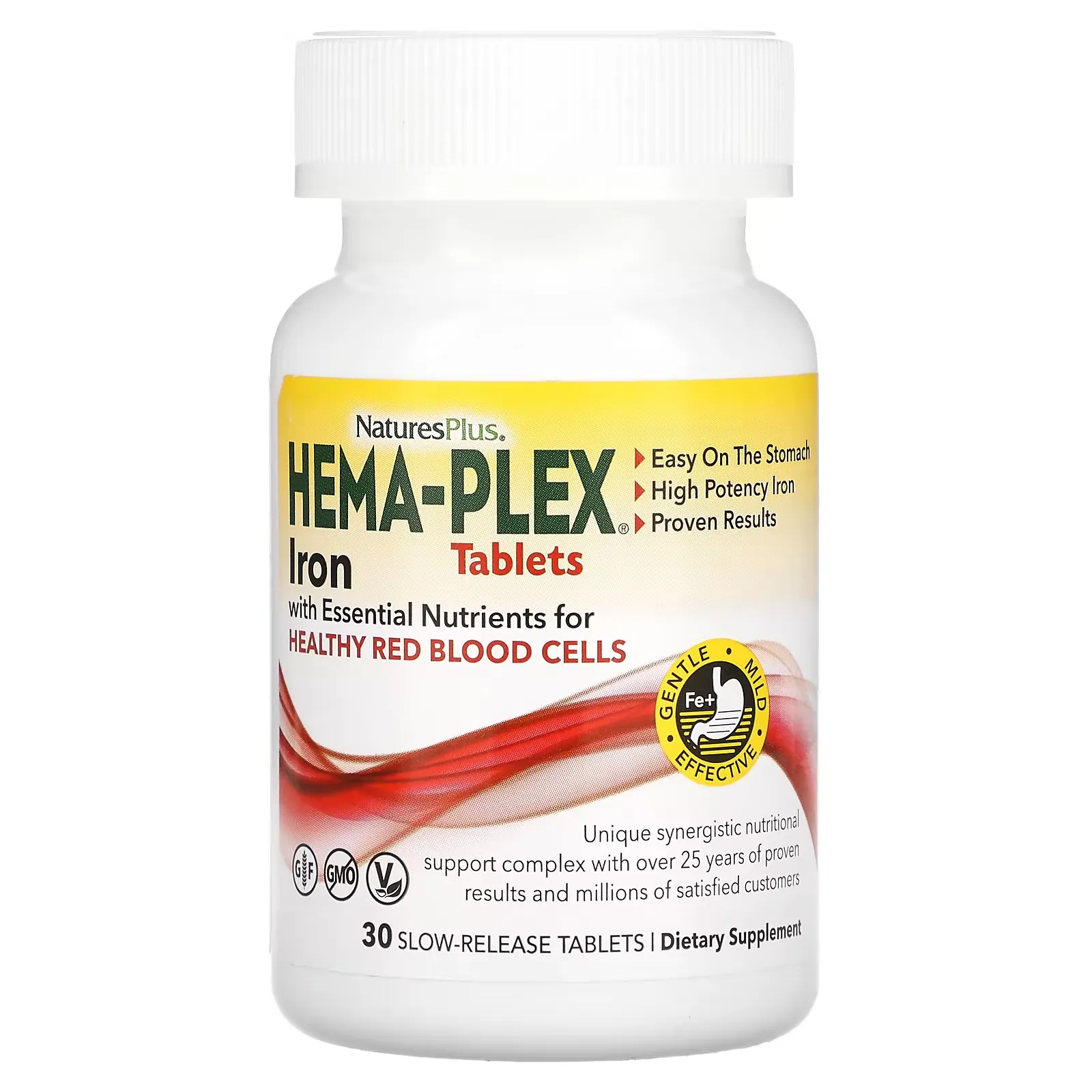 Hema-Plex, Iron with Essential Nutrients for Healthy Red Blood Cells, 30 Slow Release Tablets