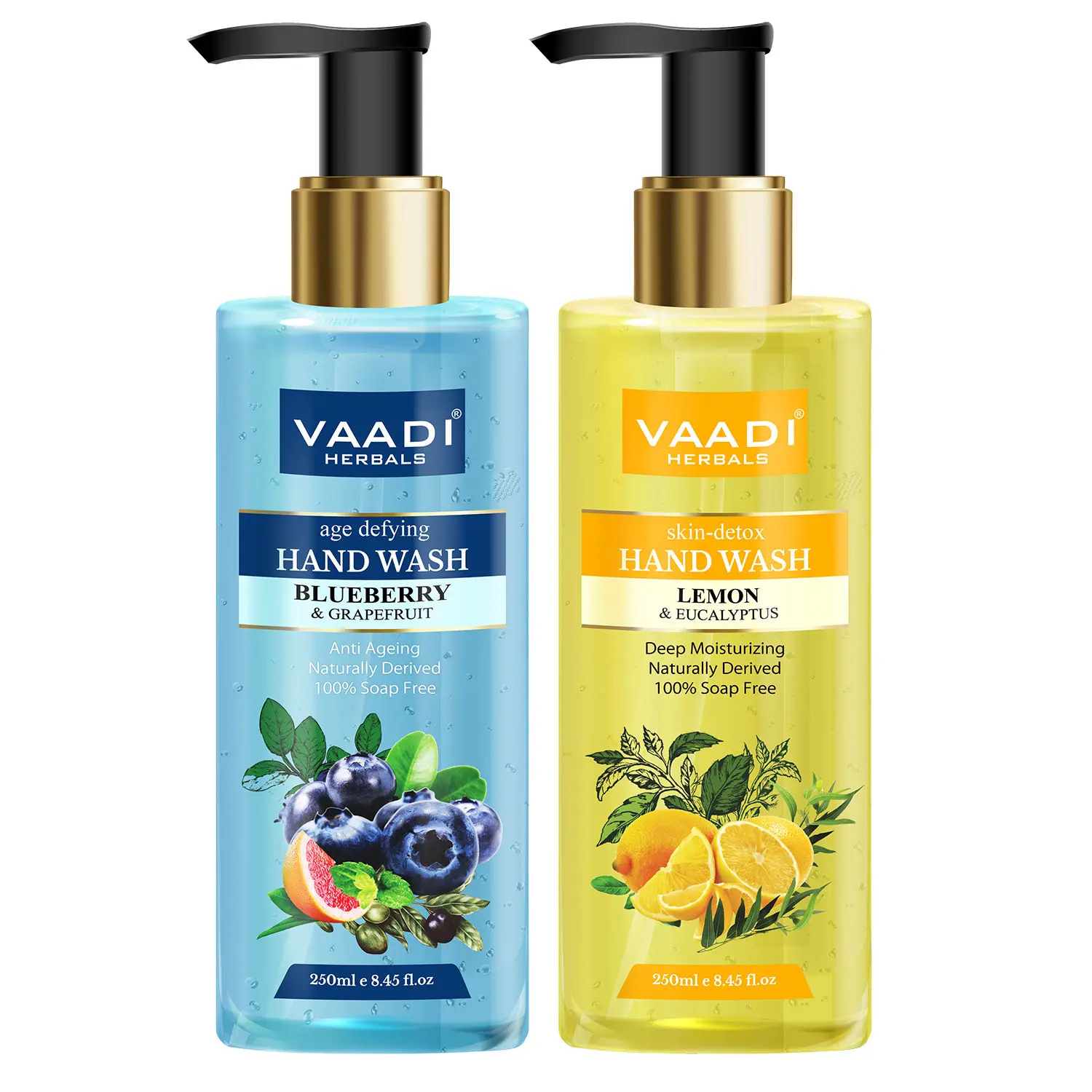 Vaadi Herbals So Refreshing - Pack of 2 Luxurious Handwash - Blueberry & Lemon (250ml x 2)