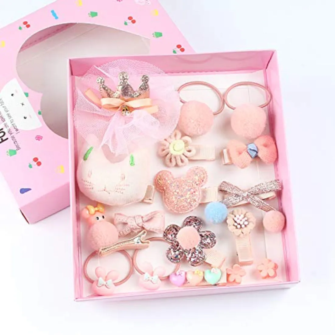 YouBella Hair Jewellery Clip Set (Pack Of 18) Peach Head Band (YBHAIR_41324)