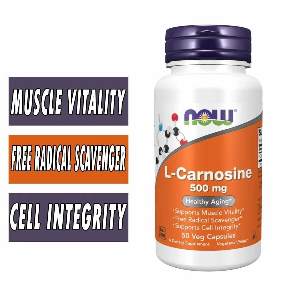 NOW L-Carnosine - 500 mg - 50 Veg Capsules