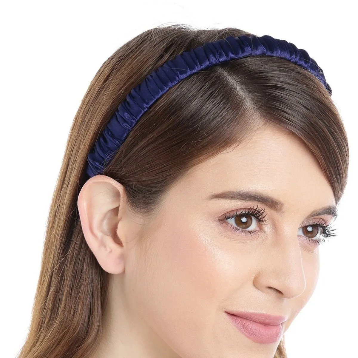 Blueberry Navy Blue Pleated Fabric Detailing Hairband