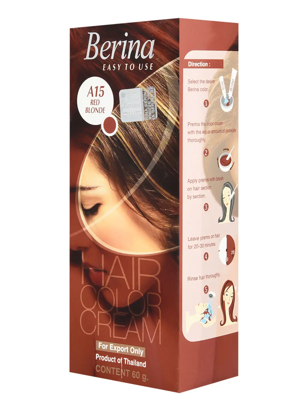 Berina A15 Red Blonde Hair Color Cream 60gm