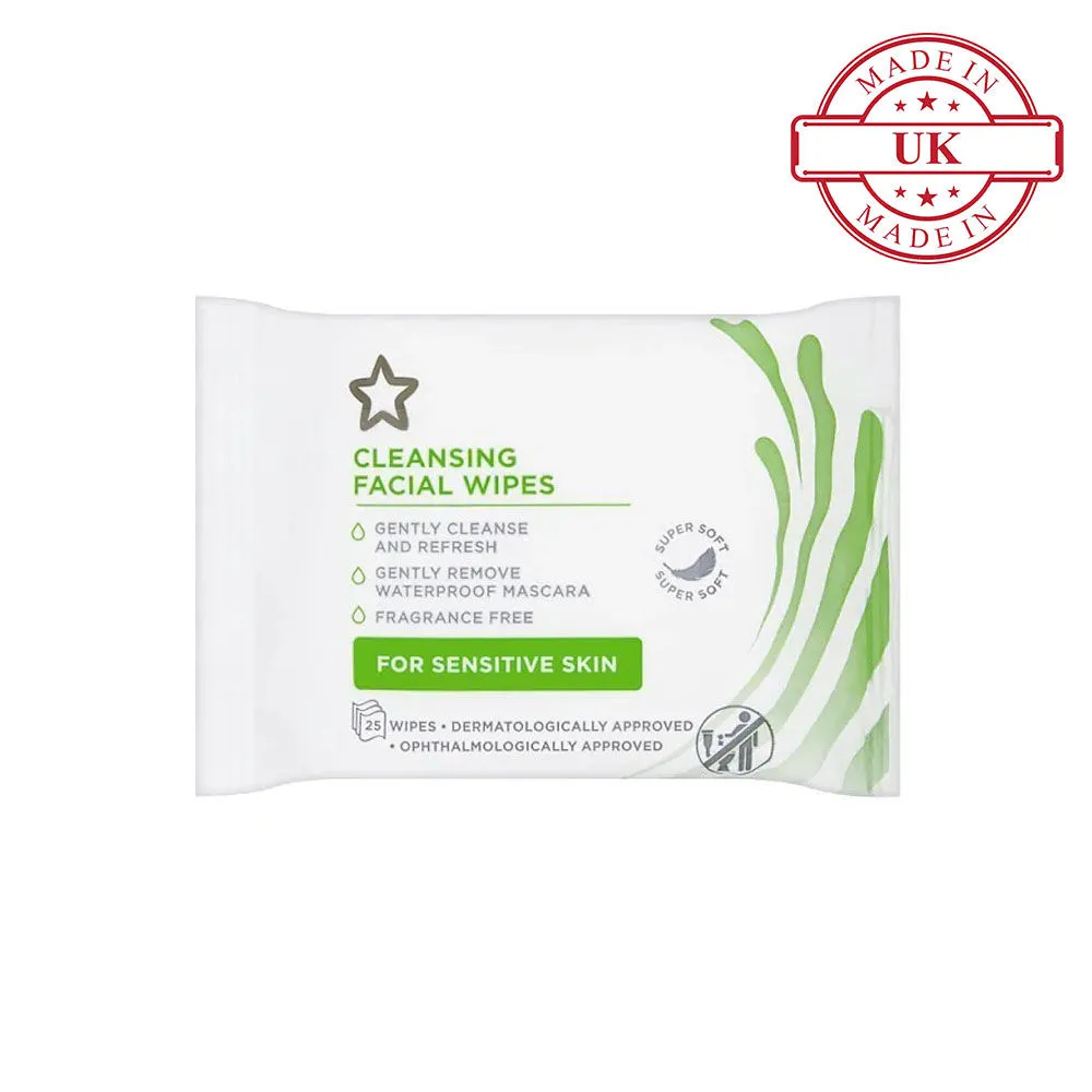 Superdrug Fragrance Free Essential Cleansing Wipes X25