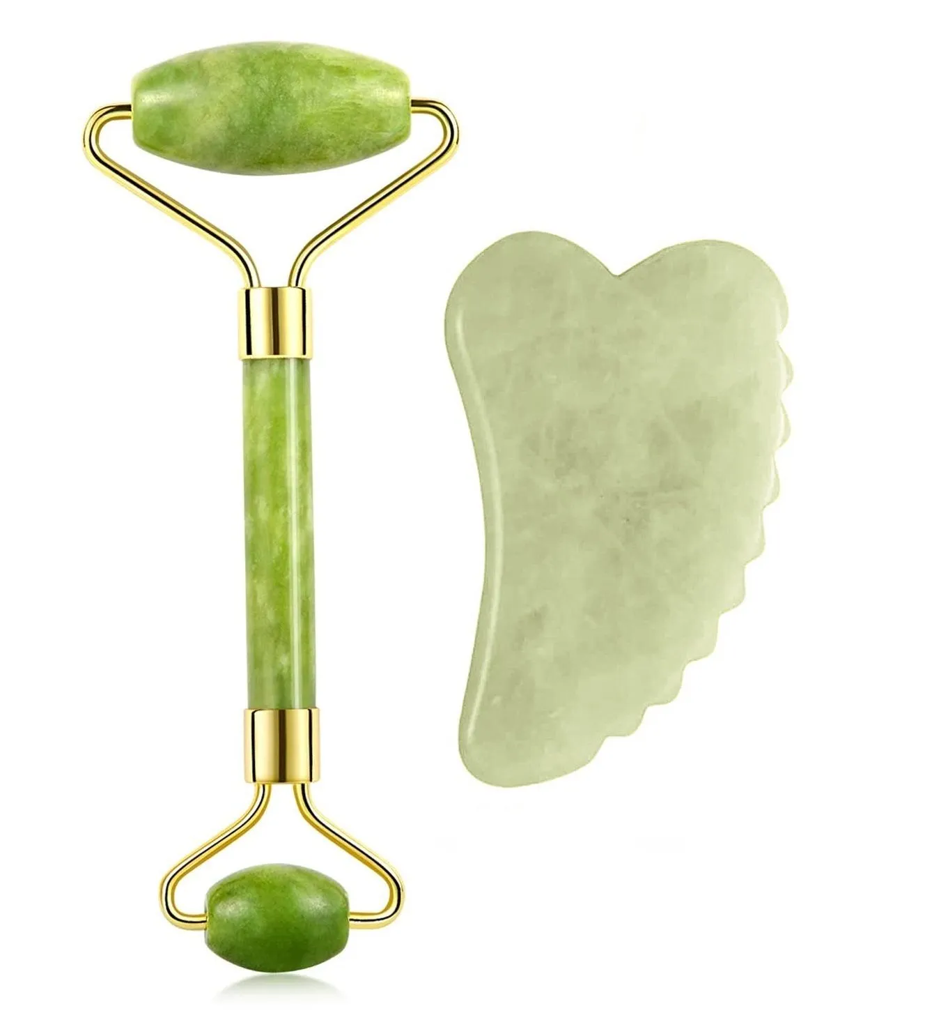 Getmecraft Jade Roller And Comb Edge Gua Sha Massage Tool Set