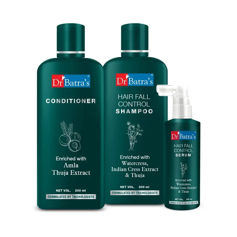 Dr Batra's Hair Fall Control Serum-125 ml, Conditioner - 200 ml and Hairfall Control Shampoo- 200 ml  