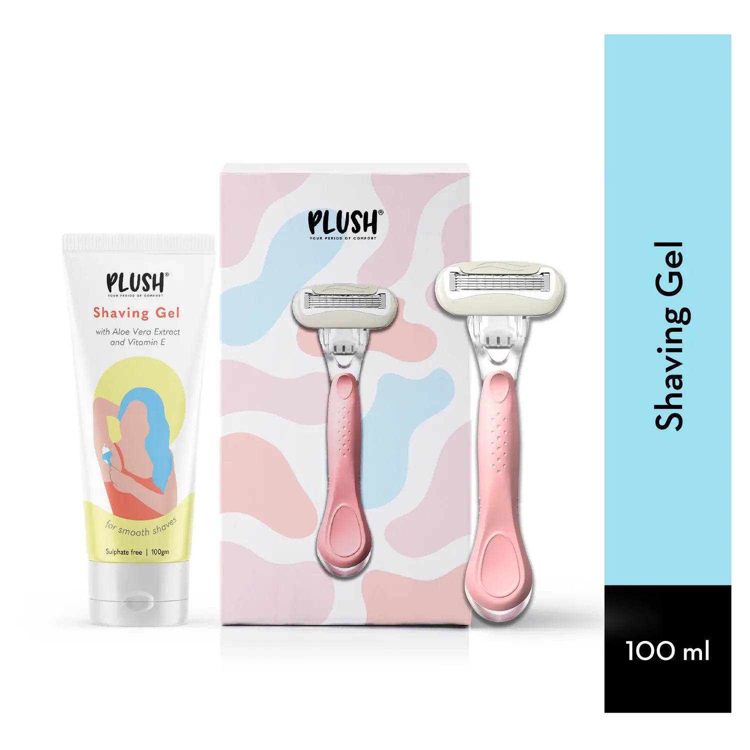 Plush- 5 Blade Body Razor + All Natural Shaving Gel