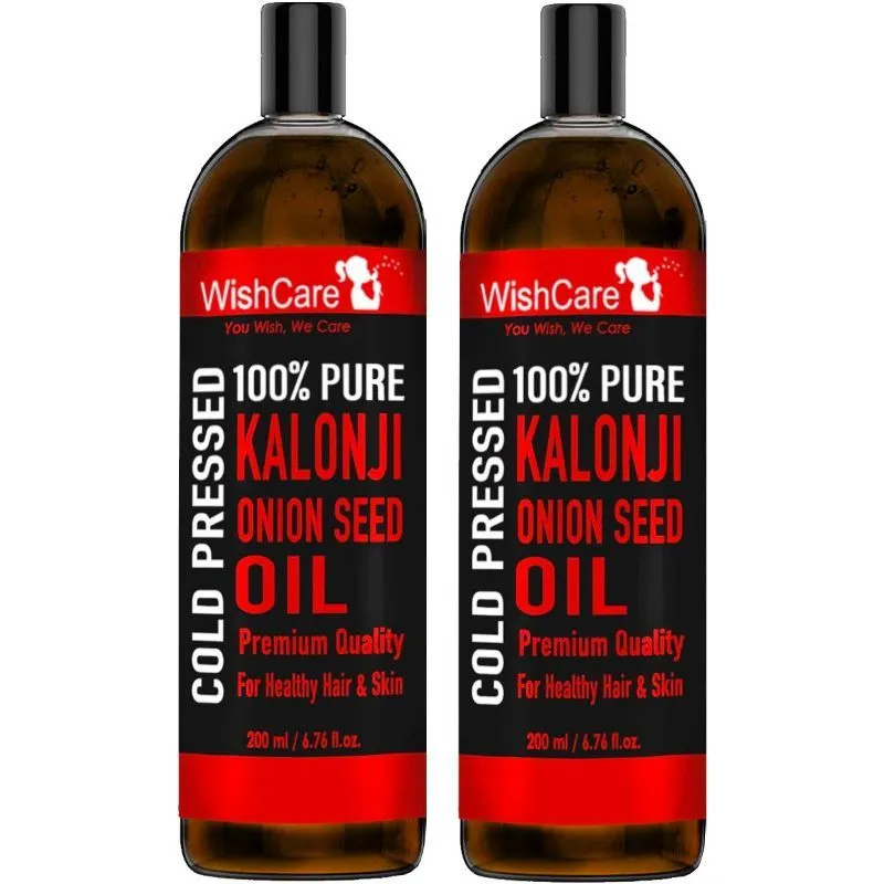 WishCare 100% Pure Cold Pressed Kalonji Black Onion Seed Oil for Healthy Hair and Skin (Pack of 2)