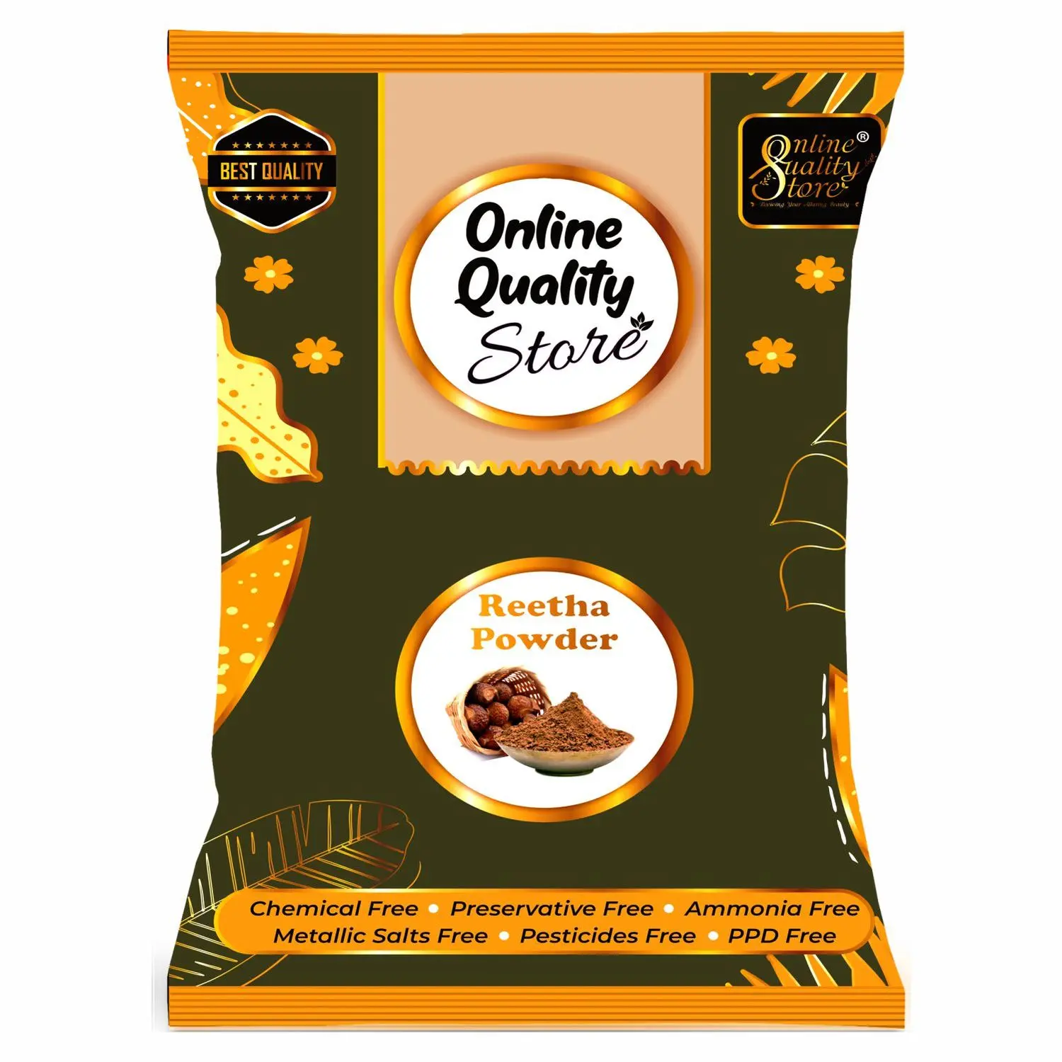 Online Quality Store Ritha Powder - 400 g |reetha powder |Organic Reetha Powder For Hair Growth|Aritha|Reetha|Ritha|Soapnuts (Sapindus Mukorossi) Powder For Silky & Smooth Hairs