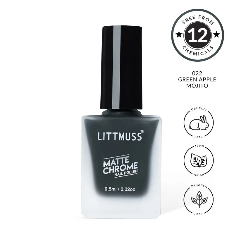 Littmuss Nail Polish Matte Chrome Nail Paint - Green Apple Mojito - 022