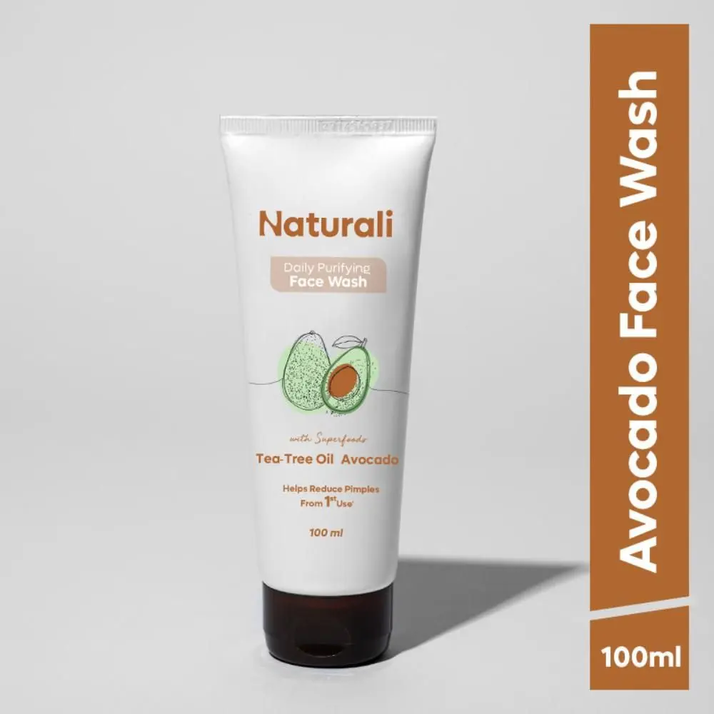 Naturali Daily Purifying Face Wash with Tea Tree Oil & Avocado | Clean and Clear Face Wash | Tea Tree Face Wash