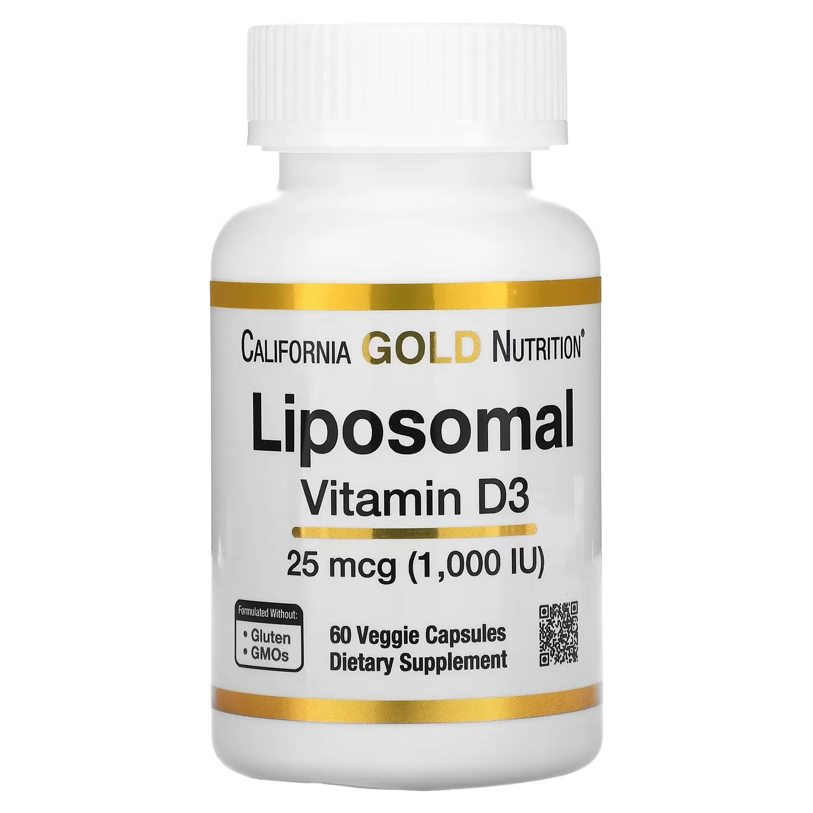 Liposomal Vitamin D3, 25 mcg (1,000 IU ), 60 Veggie Capsules