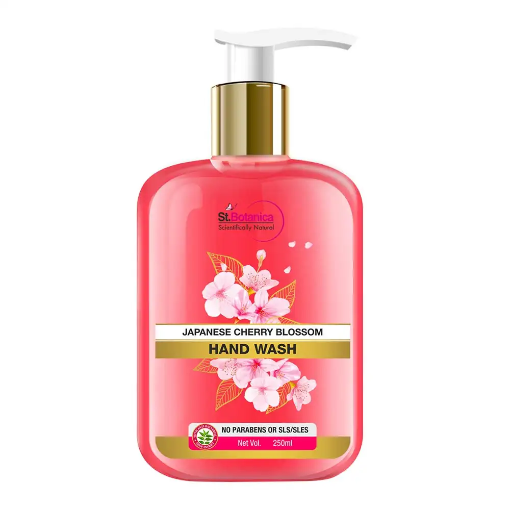 St.Botanica Japanese Cherry Blossom Hand Wash,  Fragrance Free  250 ml  with Shea Butter