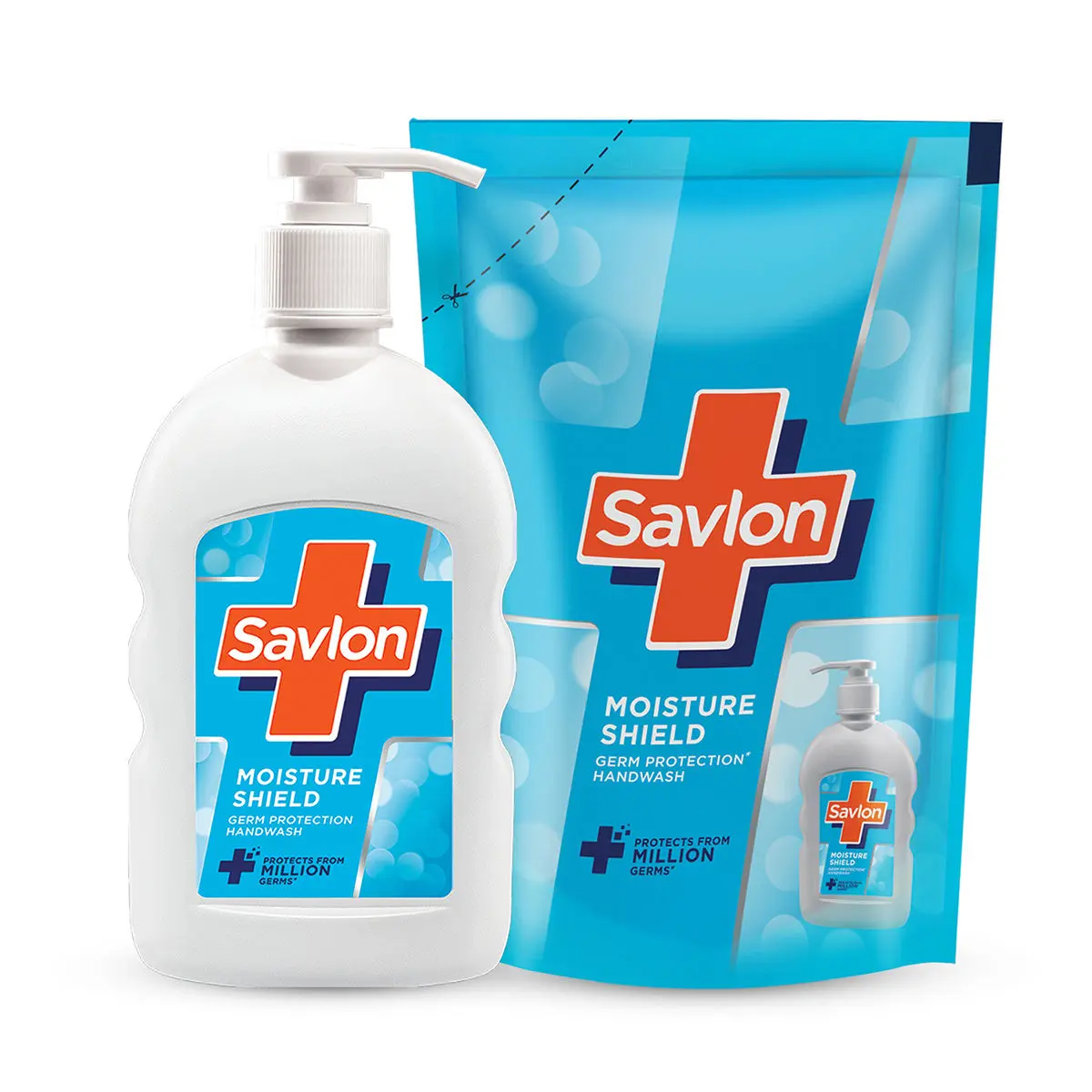 Savlon Moisture Shield Germ Protection Liquid Handwash 200ml pump + 175ml refill pouch combo