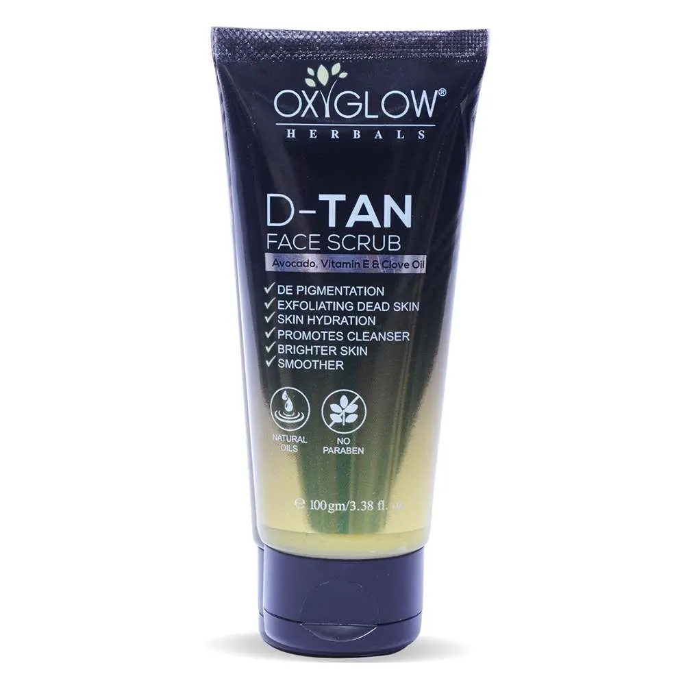 OxyGlow Herbals D-TAN Scrub,100g, De-Pigmentation, Exfoliate Dead Skin