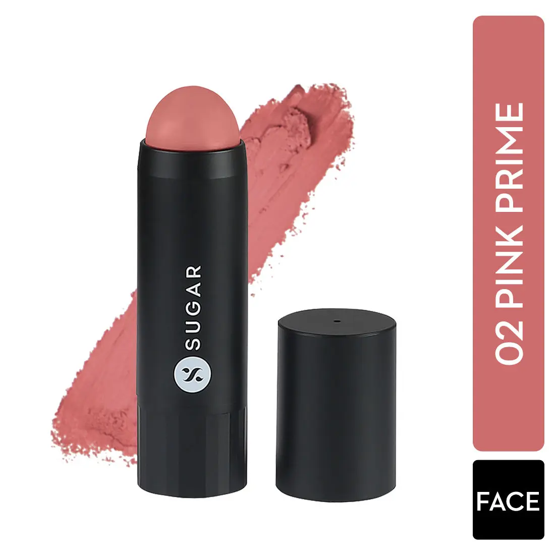 SUGAR Cosmetics - Face Fwd >> - Blush Stick - 02 Pink Prime (Rose Pink) - Longlasting Formula, Lightweight Blush