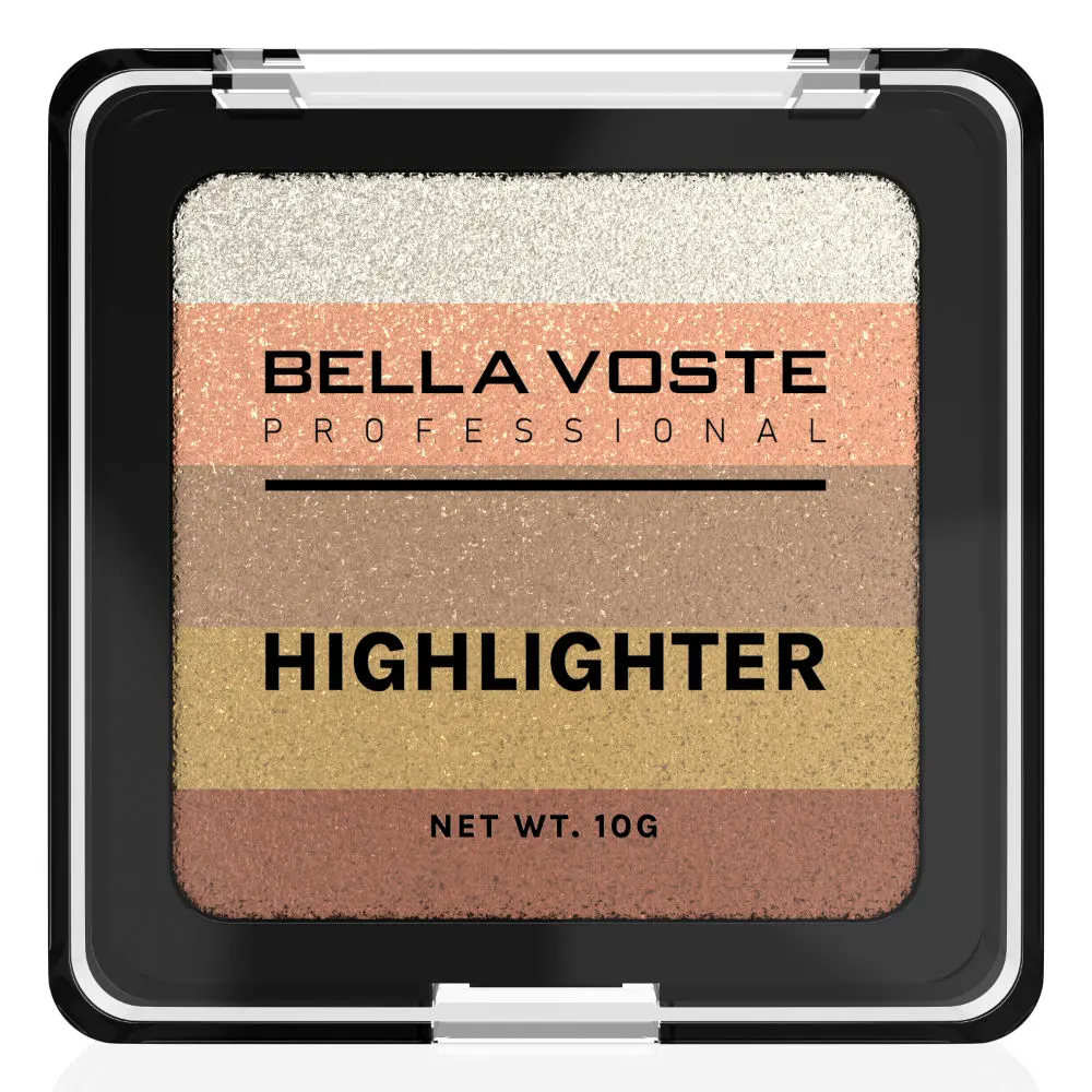 BELLA VOSTE HIGHLIGHTER -Elevate Your Look with 5-in-1 Palette for Radiant Beauty , BVHL203 , 10 gm